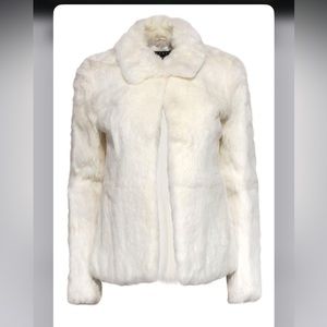 Theory white fur jacket